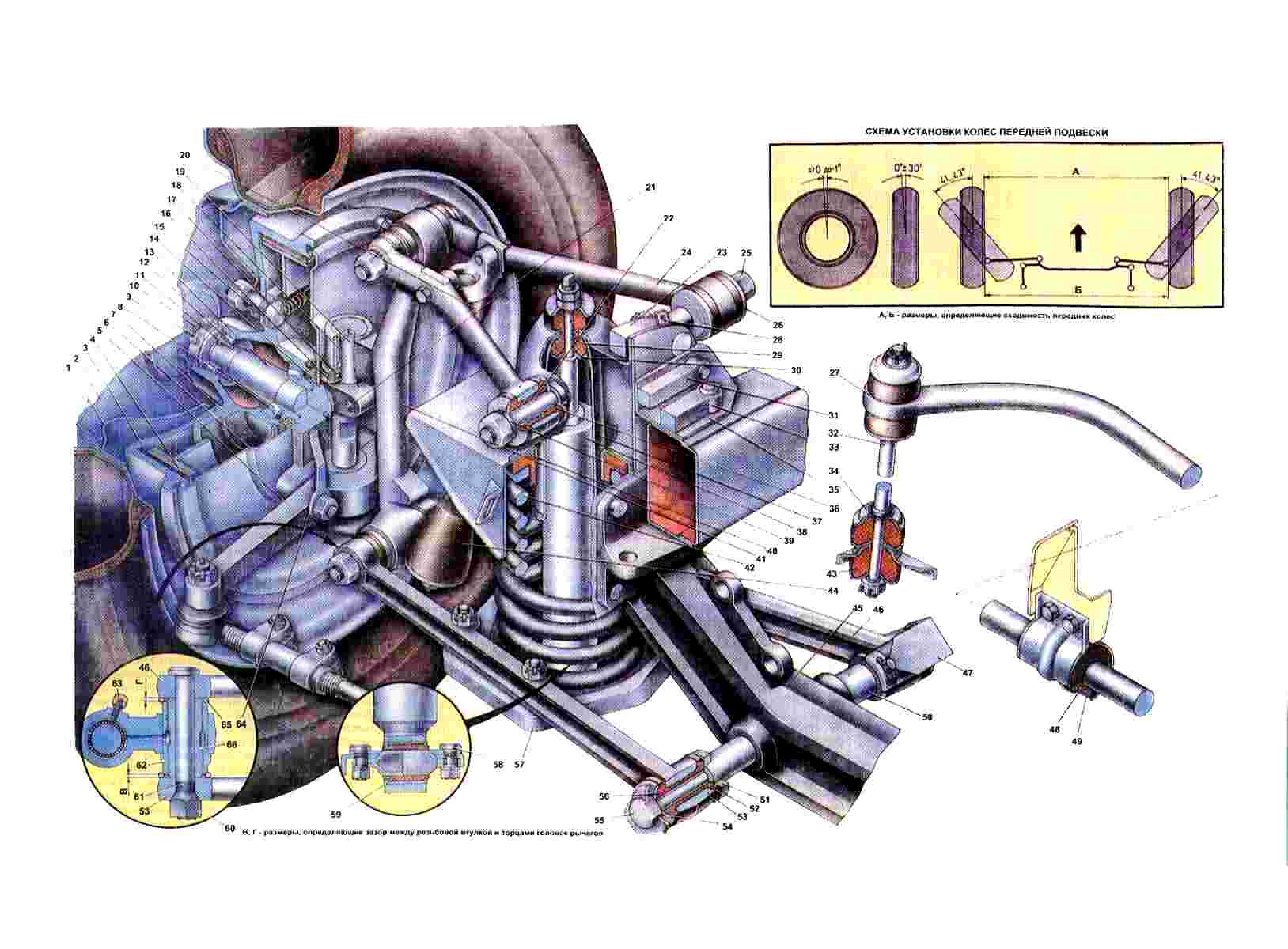 шарнир передней подвески газ